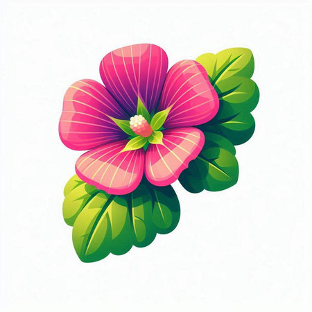 Hibiscus flower isolated on white background. Vector illustration.の写真素材