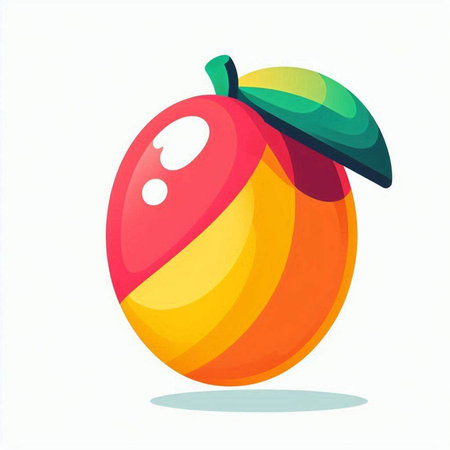 vector illustration of a multicolored fruit on a white background.の写真素材