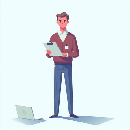 Vector illustration of a young businessman.の写真素材