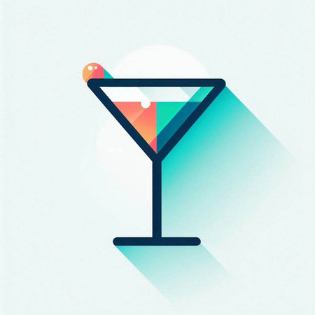 Cocktail icon. Flat design style. Made in vector illustrationの写真素材