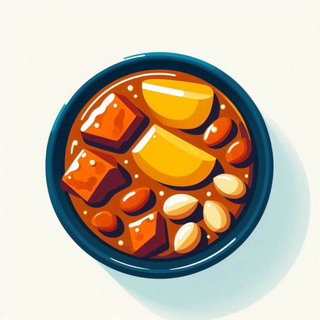 Illustration of a bowl of hot and spicy chinese soup.の写真素材