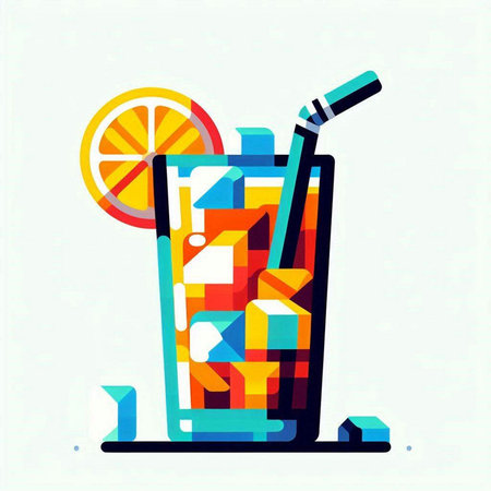 Cocktail vector illustration. Colorful illustration of a cocktail.の写真素材