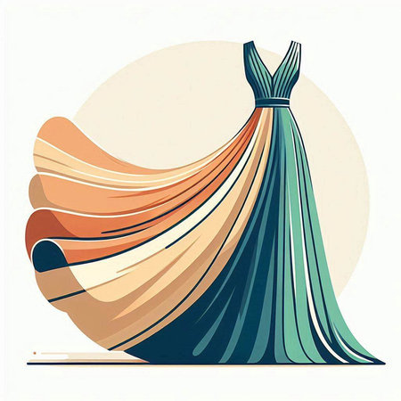 Wedding dress design. Vector illustration of a wedding dress.の写真素材
