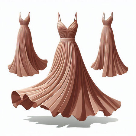 wedding dresses isolated on a white background. 3d renderingの写真素材