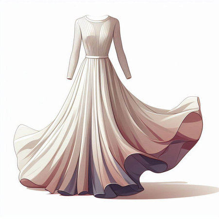 Wedding dress on a mannequin. Vector illustration.の写真素材