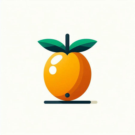 Orange fruit icon, vector illustration. Flat design style with long shadow.
