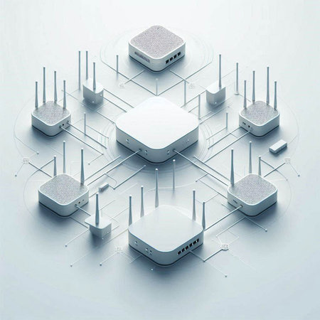 Highly rendering of router on white background. 3d illustration.