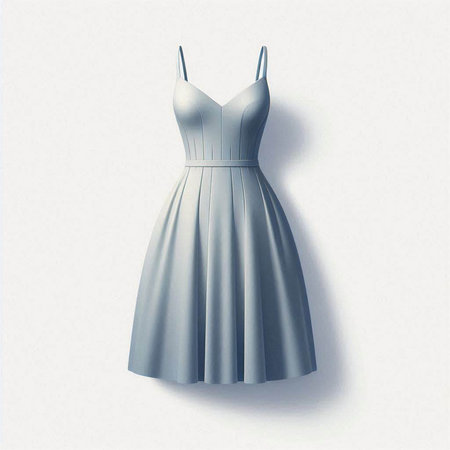 Women's dress on a white background. 3d render. Illustrationの写真素材