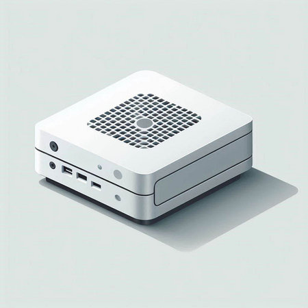 Electronic device on a white background. 3D illustration. Vector.