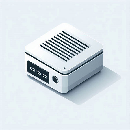 Isometric 3d printer icon. 3d vector isometric illustration.