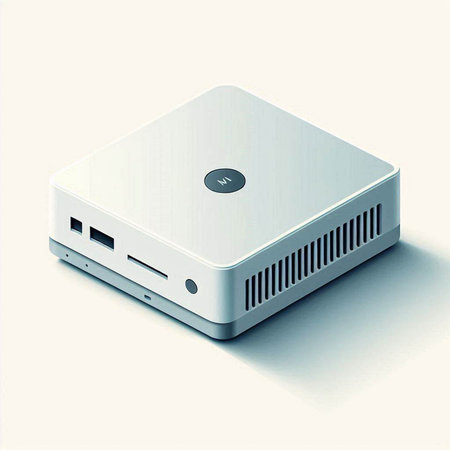 Wireless router on a white background. 3d illustration.