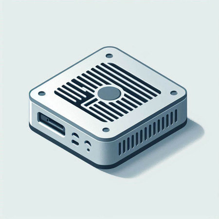 3d isometric computer component isolated on a white background.