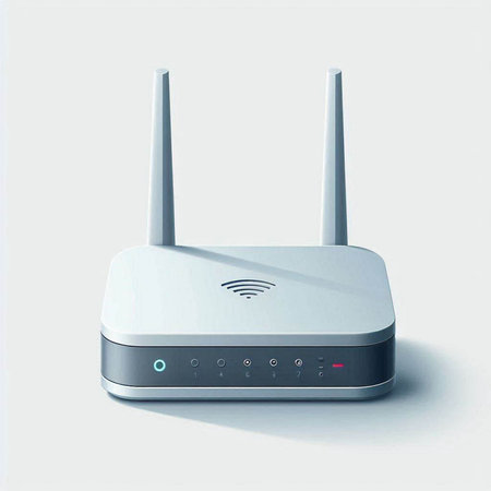 Wireless router isolated on a white background. 3D rendering.