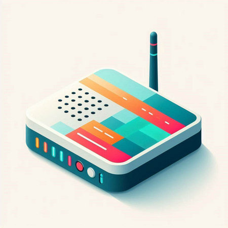 Wi fi router in isometric style. 3D vector illustration.
