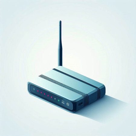 Wireless router on blue background. Vector illustration. Eps 10.