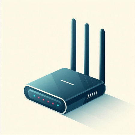 Wireless router on a white background. Vector illustration. Eps 10.