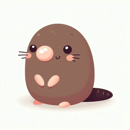 Cute cartoon sea otter. Vector illustration on white background.の写真素材