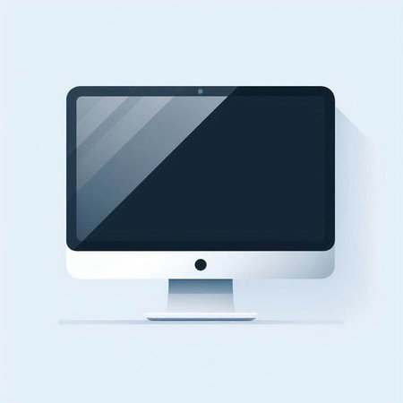 Computer monitor isolated on white background. Vector illustration. Eps 10.