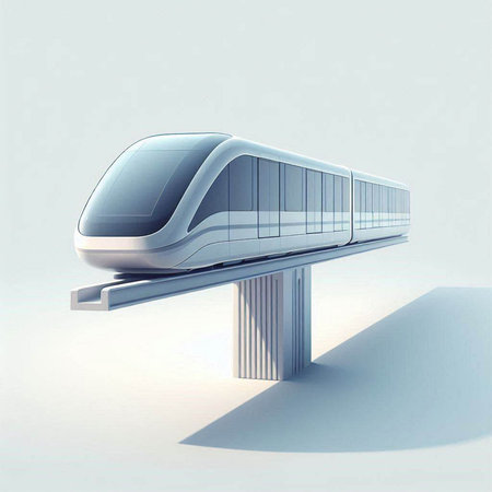 modern high-speed train on a white background. 3d render