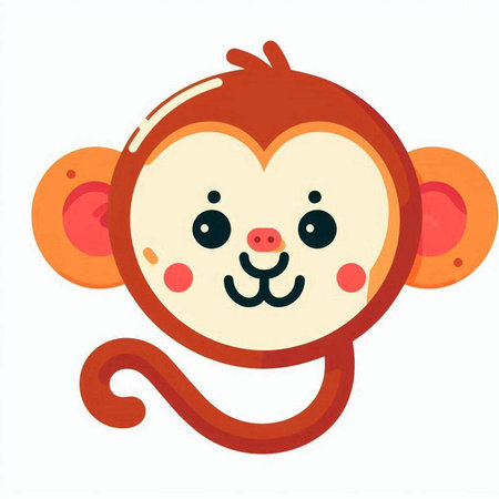 Cute cartoon monkey. Vector illustration isolated on a white background.
