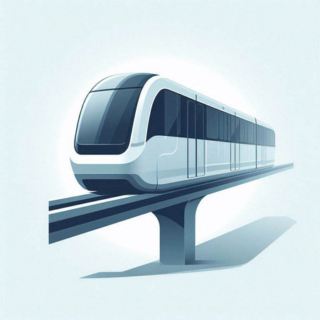 modern high speed train in the sky, vector illustration, eps10