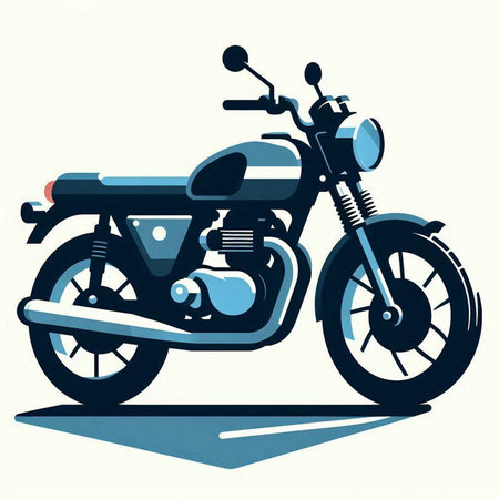 Vintage motorcycle on a white background. Vector illustration in retro style.
