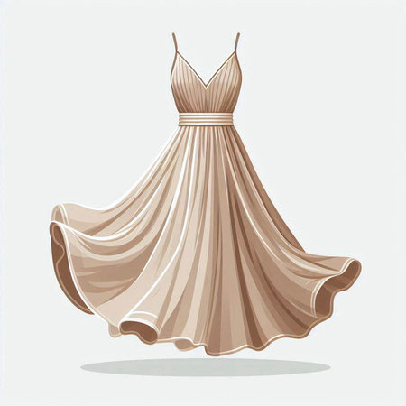 Wedding dress isolated on a white background. Vector illustration.の写真素材