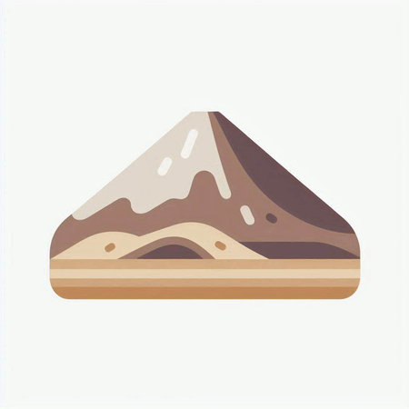Illustration of a mountain with sand, isolated on a white background