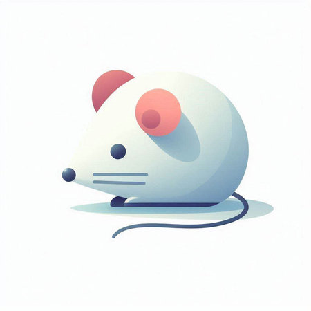 mouse. Vector illustration of a cartoon mouse on a white background.の写真素材