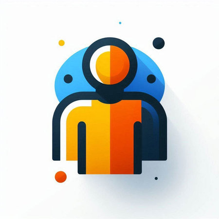 Abstract people icon, vector illustration. Flat design style with long shadow.の写真素材