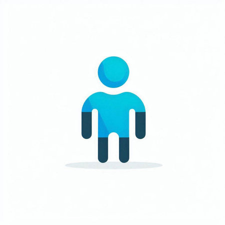 Man icon in blue color on a white background. Vector illustration.の写真素材