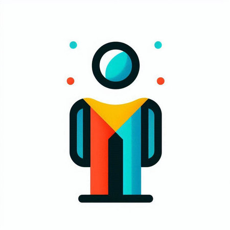 Avatar of the person with a business card. Vector illustration.
