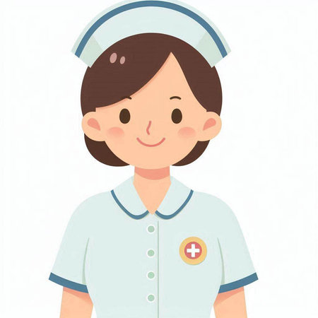 Nurse in a blue uniform, Vector illustration of a nurse.の写真素材
