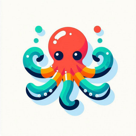 Octopus on a white background. Vector illustration. Eps 10.の写真素材
