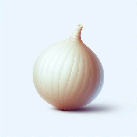 Onion on a white background. 3d illustration. Close up.の写真素材