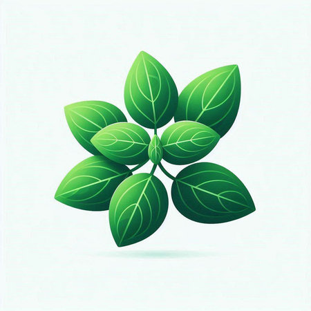 Green leaves on a white background. Vector illustration. Eps 10.