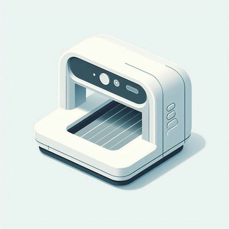 Isometric printer icon. 3d isometric printer vector illustration.の写真素材