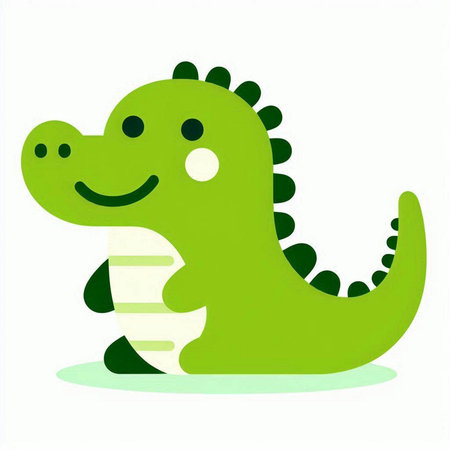 Cute crocodile on a white background. Vector illustration of cartoon character.の写真素材