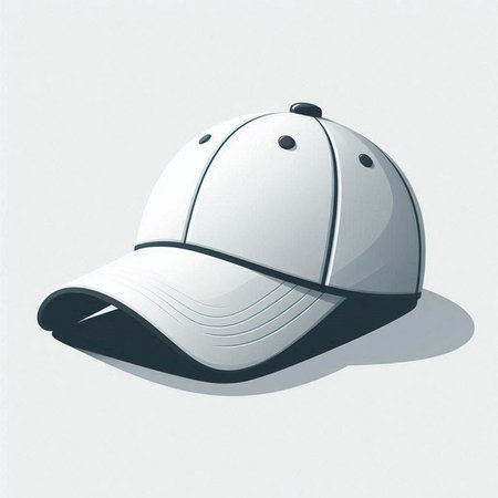 Baseball cap on a white background. 3D rendering. Vector illustration.の写真素材