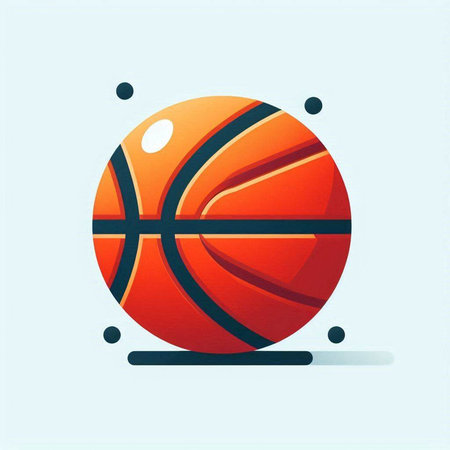 Basketball ball icon on light blue background. Vector illustration. Eps 10.の写真素材