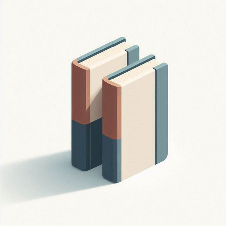 Books in a row on white background. 3d render illustration.