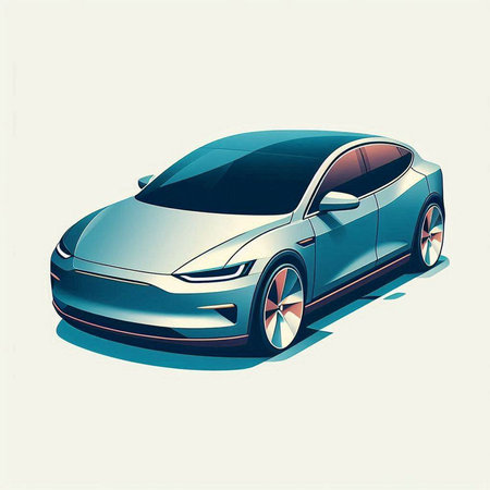 Modern car. Vector illustration. Isolated on a white background.