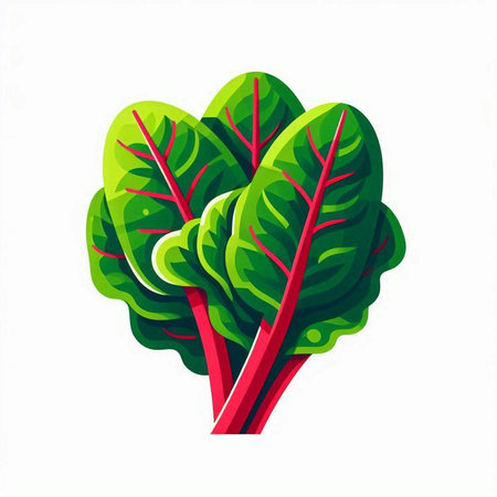 Swiss chard isolated on white background. Vector illustration of chard.