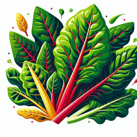 Vector illustration of swiss chard, chard, chard