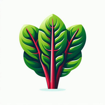 Swiss chard, isolated on white background. Vector illustration.