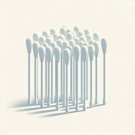 cotton swabs on a light background. 3d illustration.