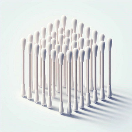 cotton swabs on a white background. 3d illustration.