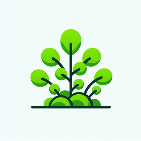 Green tree icon. Vector illustration of a stylized green tree.
