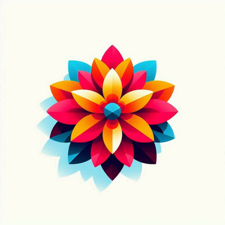 Colorful flower on white background. Vector illustration. Eps 10.
