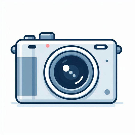 Camera icon in flat style. Vector illustration isolated on white background.